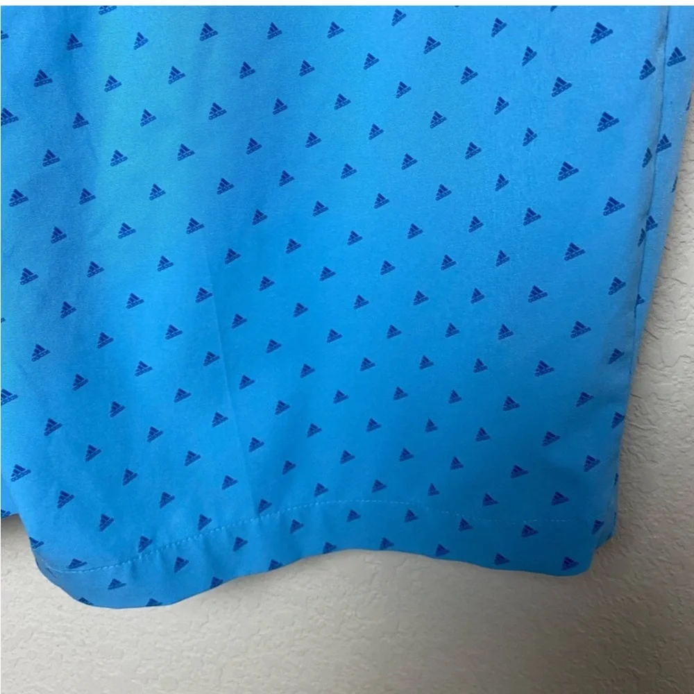 Adidas Light Blue Ultimate 365 Stretch Golf All Over Logo Print Golf Shorts 42”
